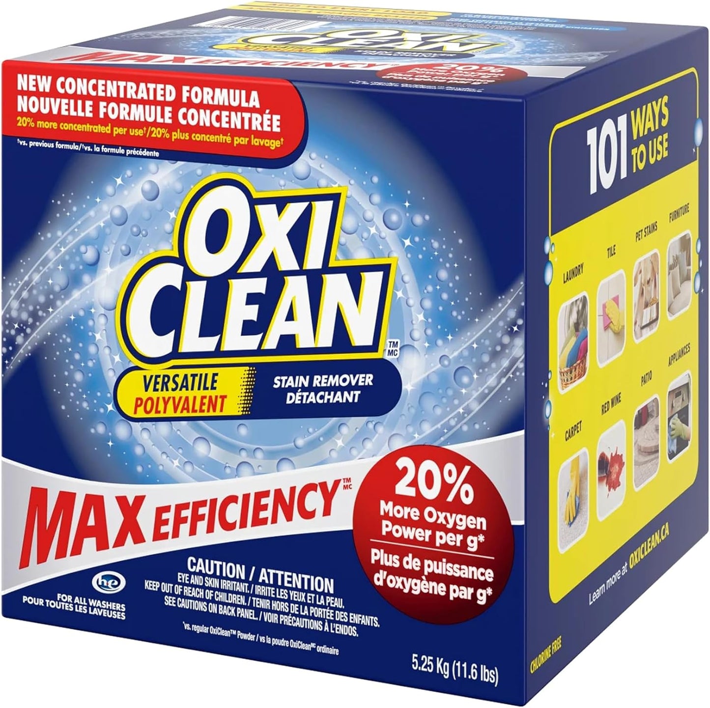 oxygen-based stain-fighting chemistry that lifts and rinses away set-in stains