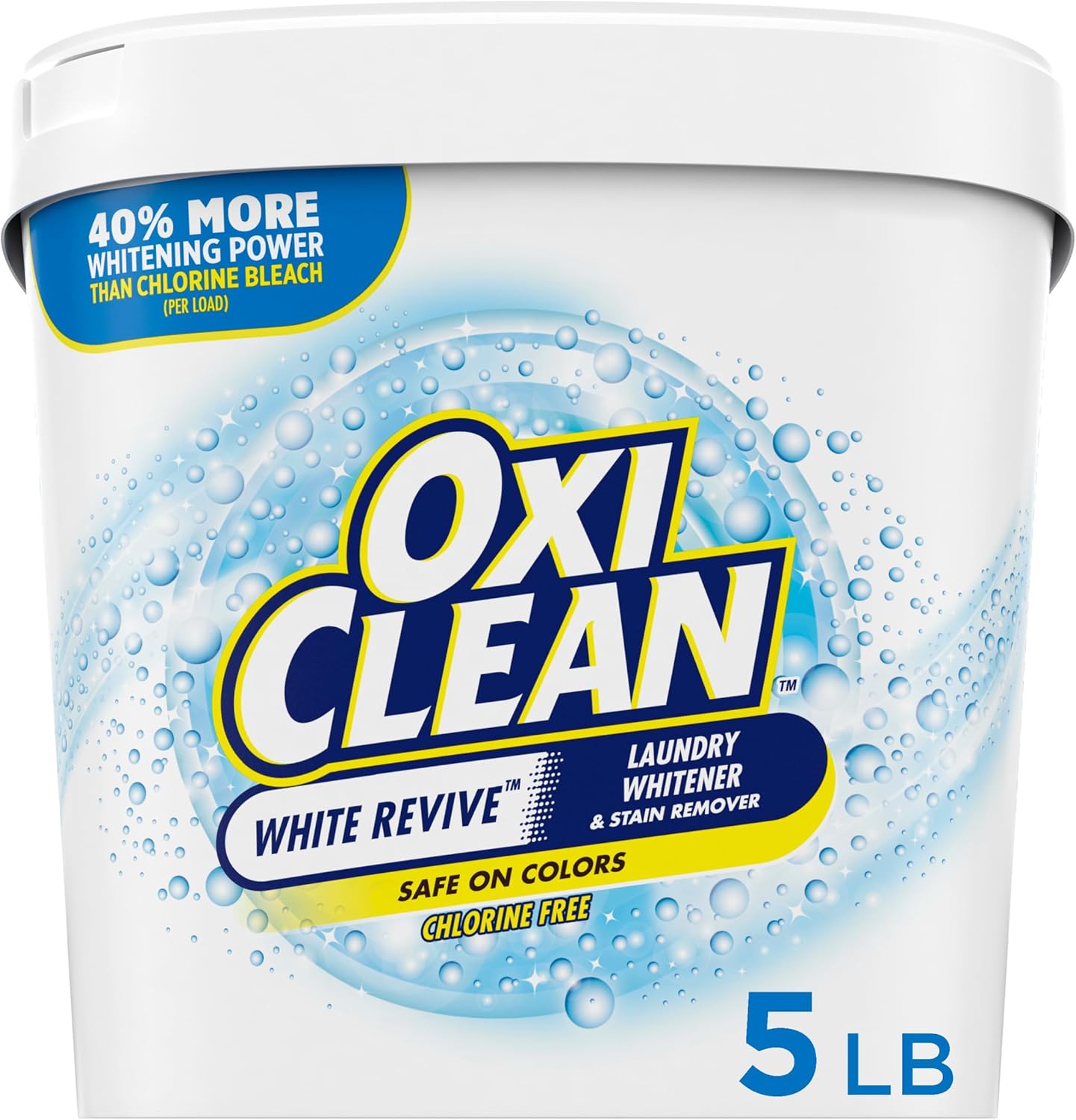 oxygen-based, water-activated whitening formula that whitens 40% better than chlorine bleach per load