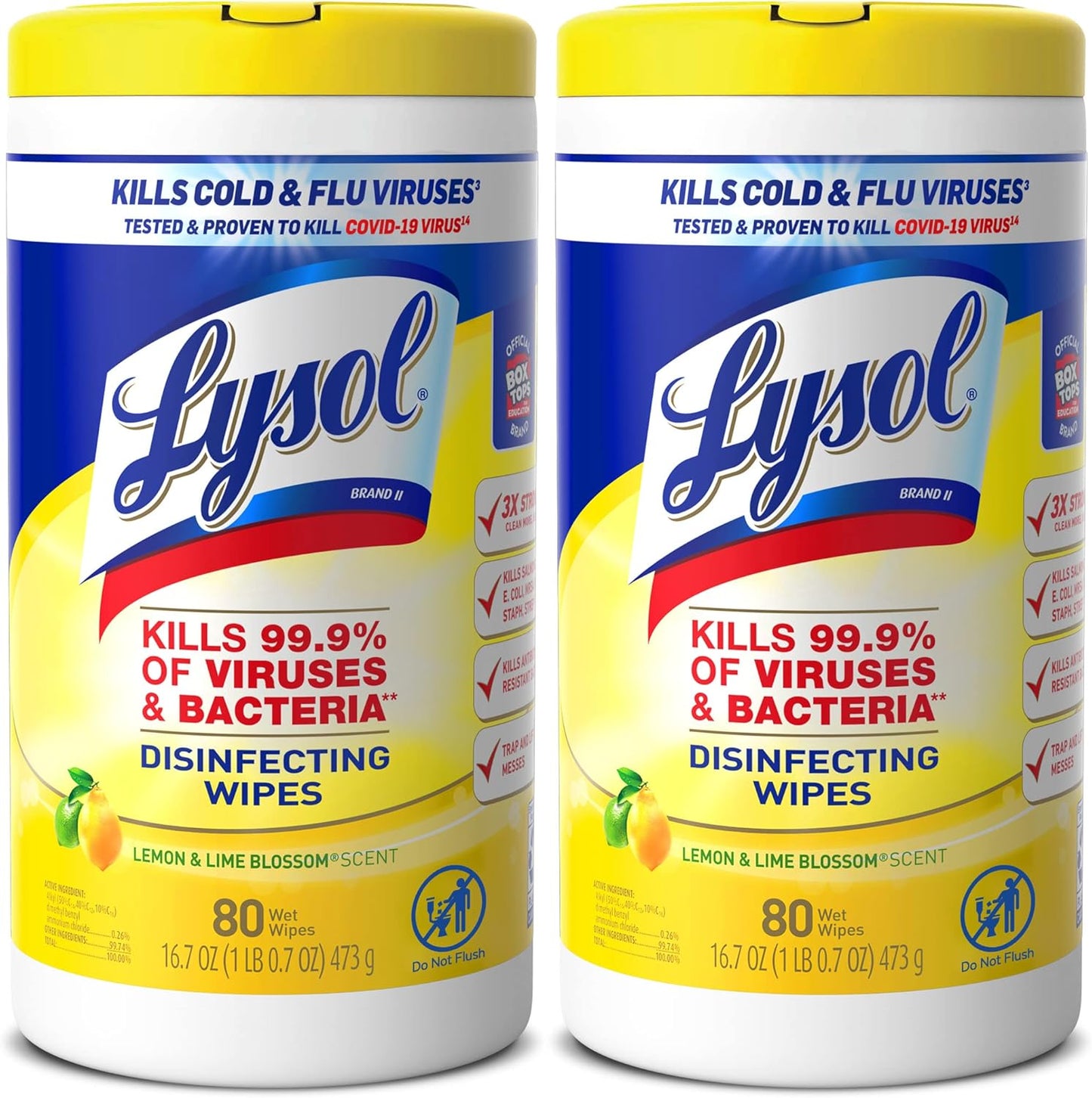 pack of 2 canisters with 80 wipes each (160 total) for high-volume usage