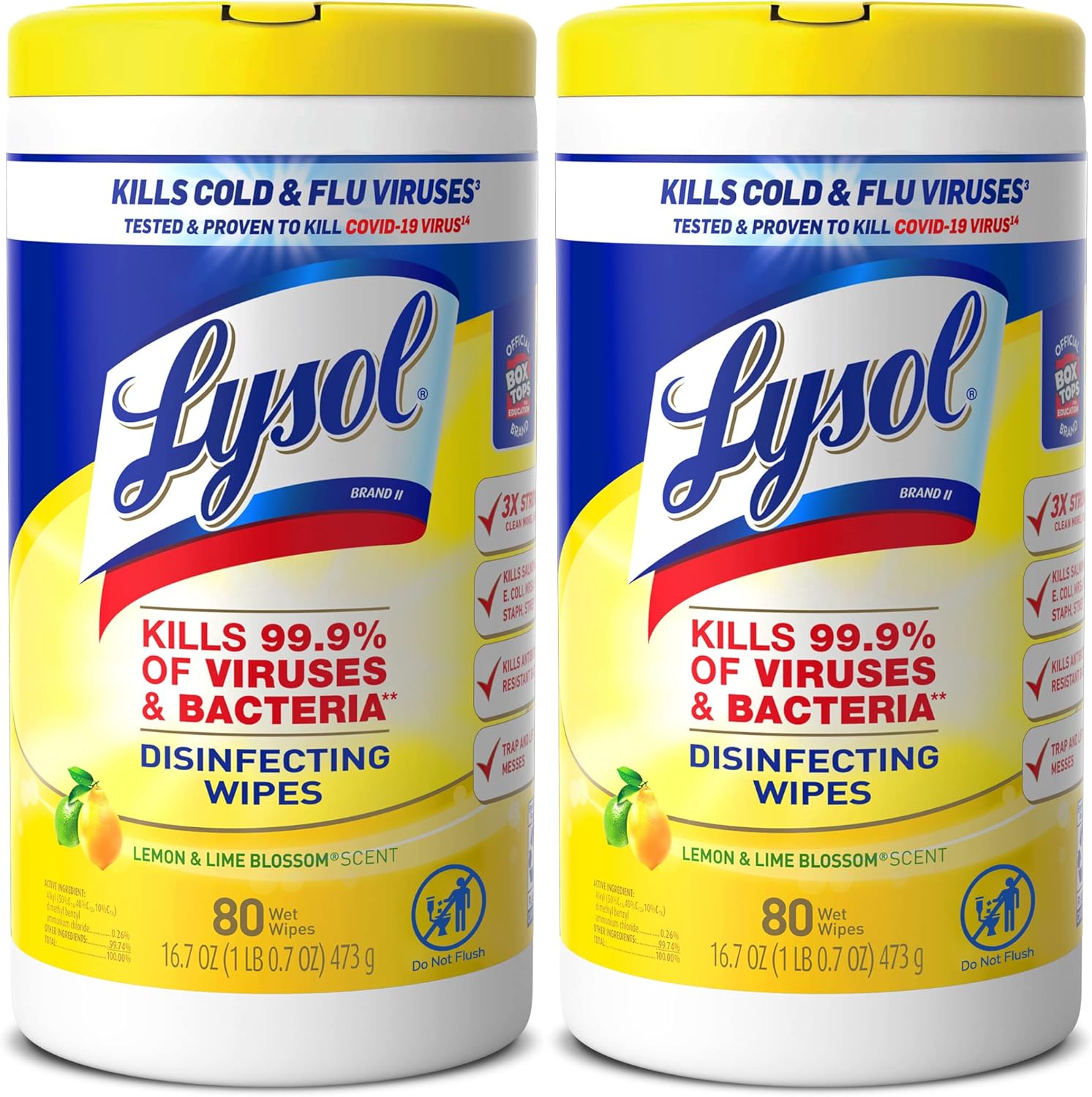 pack of 2 canisters with 80 wipes each (160 total) for high-volume usage