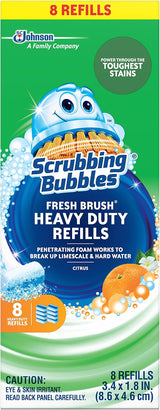 Scrubbing Bubbles Fresh Brush Refill Pads – Kid-Safe Limescale Remover for Main Bathroom, Pack of 8 Disposable Toilet Bowl Cleaner Pads