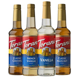 Torani Glass Bottle Syrup Set – Premium Coffeehouse Flavor Collection for the Designer Home Coffee Bar