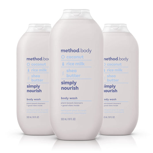 pack of three 18-oz gel body wash bottles