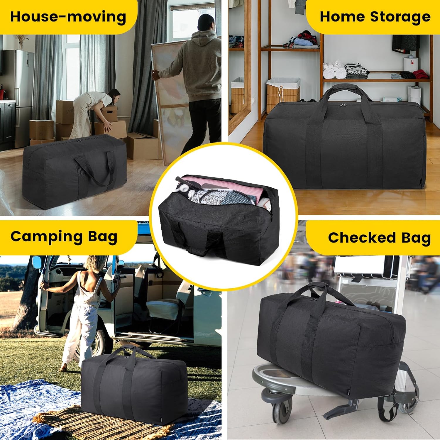 padded fabric wrap-style carry handle for comfortable heavy lifting
