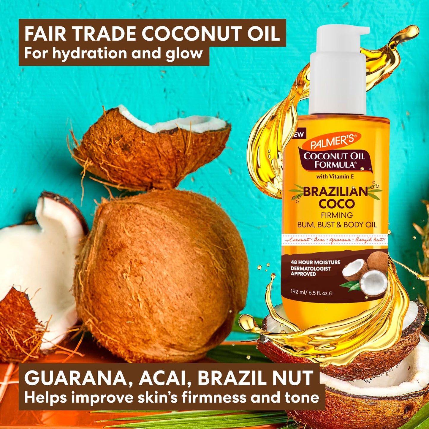 Palmer's Brazilian Coco Firming Kit – Self-Care Ritual for Thighs, Bum and Belly, Nightly Body Wellness Routine