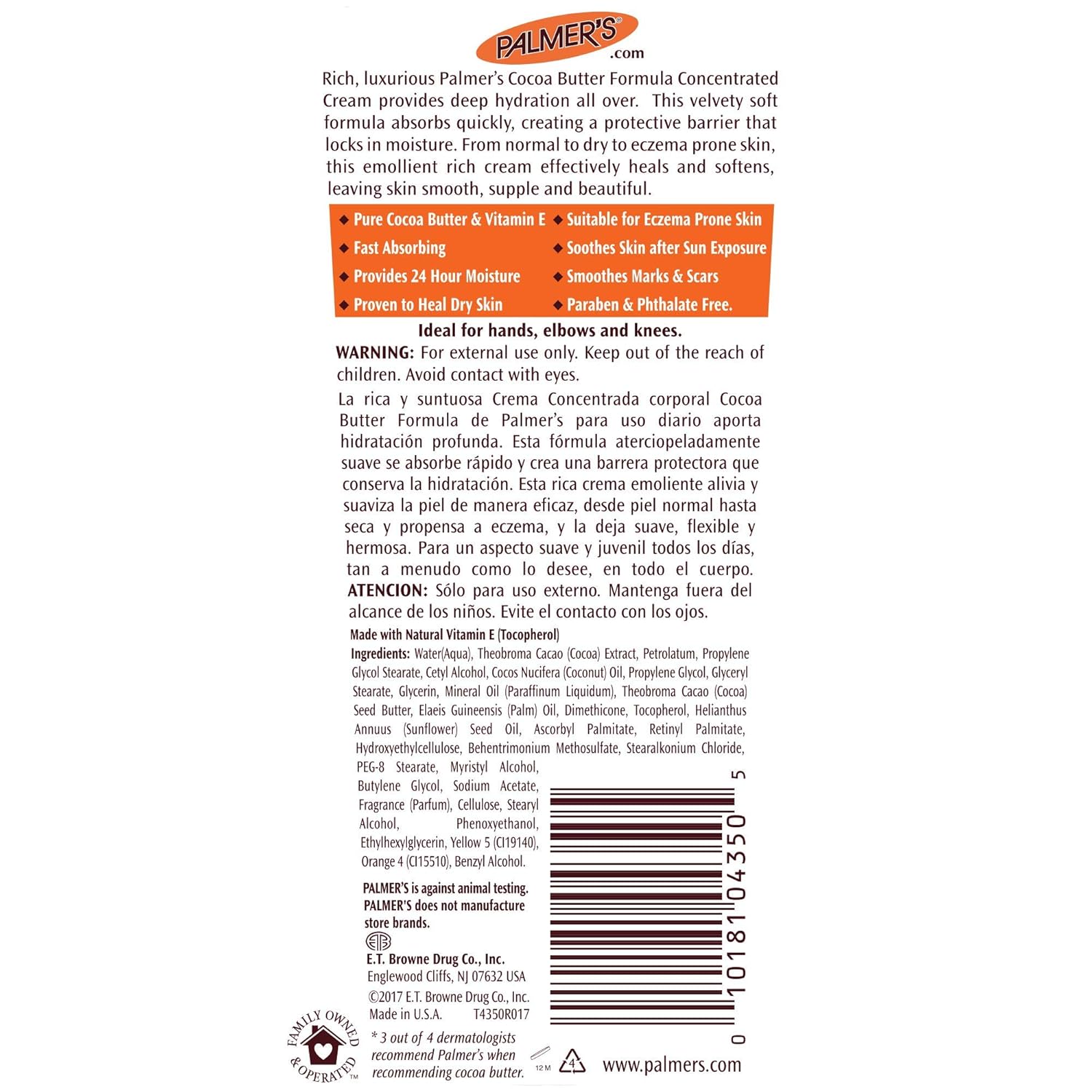 Palmer's Cocoa Butter Concentrated Cream – Nightly Self-Care Ritual for Softening Stretch Marks and Dry Skin