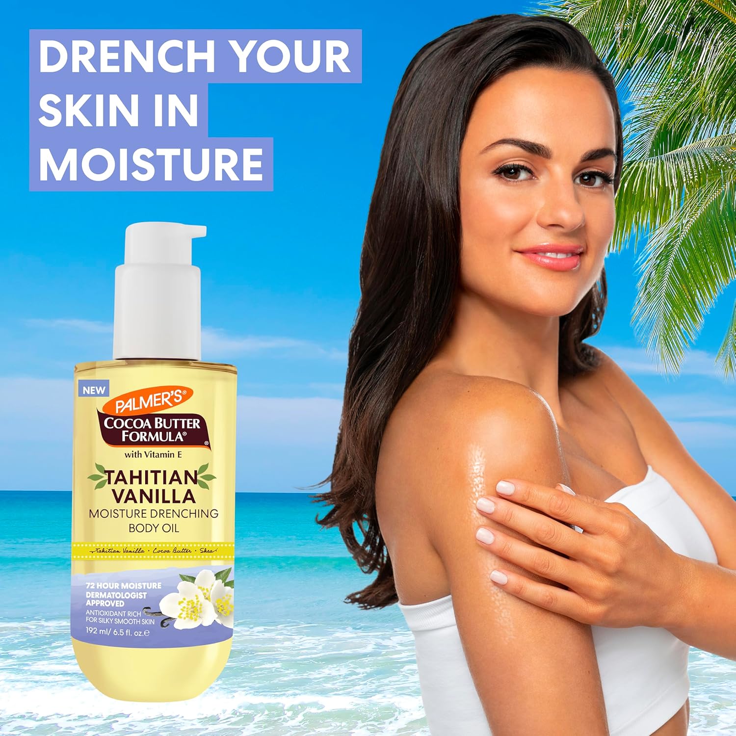 Palmer's Cocoa Butter Formula Body Oil with Tahitian Vanilla – Warm Vanilla Scented Oil for Meditation and Yoga Space, 6.5 Oz