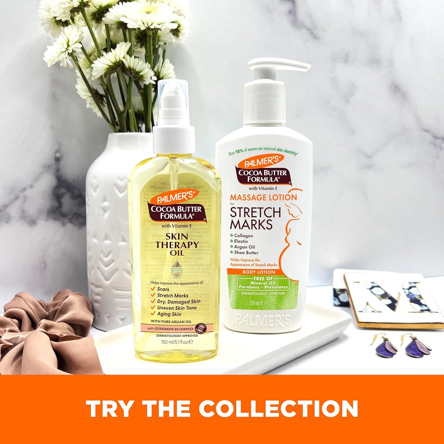 Palmer's Cocoa Butter Formula Skin Therapy Moisturizing Body Oil – One-Bottle Multi-Purpose Oil for a Clutter-Free Vanity