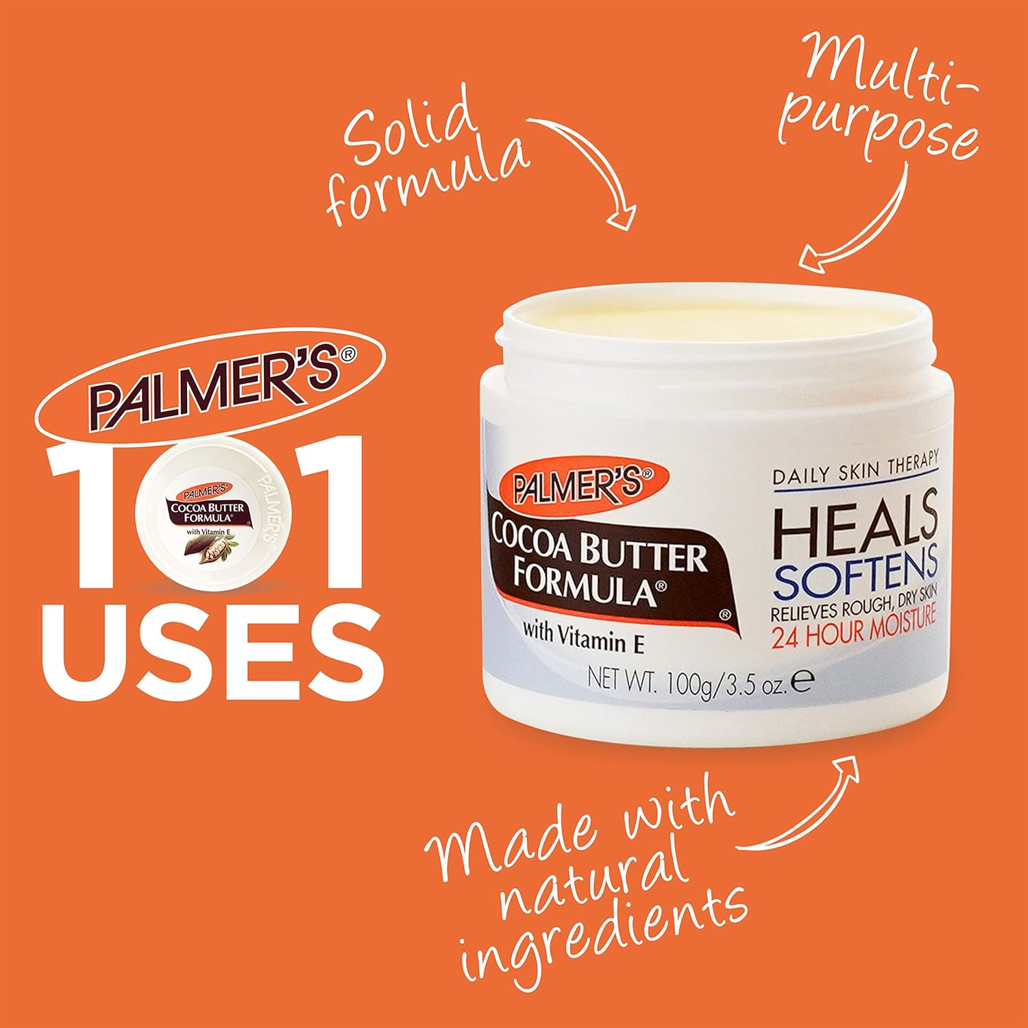 Palmer's Cocoa Butter Formula Solid Skin Therapy – Nightly Self-Care Balm for Mindful Bedtime Rituals and 48-Hour Hydration