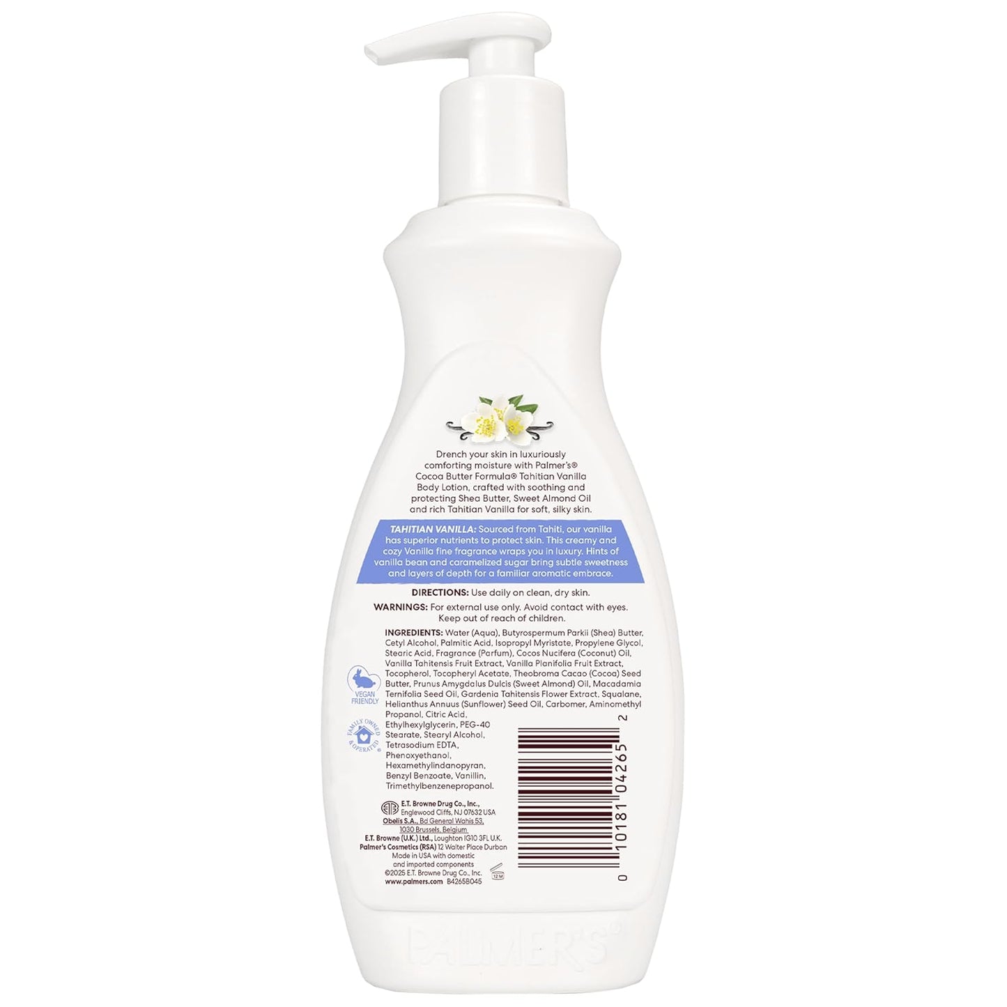 Palmer's Cocoa Butter Formula Tahitian Vanilla Body Lotion 13.5 oz – Dermatologist Approved Daily Lotion for Sensitive Dry Skin