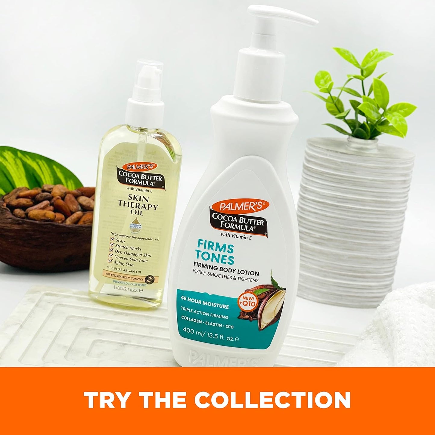 Palmer's Cocoa Butter Skin Firming Lotion – Clean Vegan Body Care for the Intentional Skincare Shelf, 13.5 Oz Pump