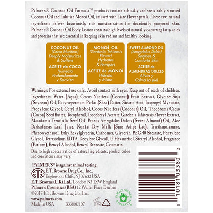Palmer's Coconut Oil Body Lotion – Clean-Label Moisturizer for an Uncluttered Vanity, 33.8 fl oz Pump