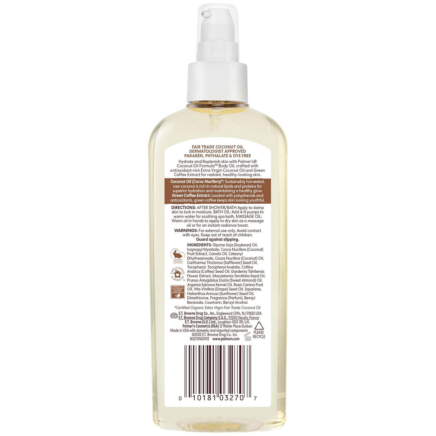 Palmer's Coconut Oil Body Oil Spray – Post-Bath Wind-Down Ritual for Dry Skin, 48-Hour Hydration