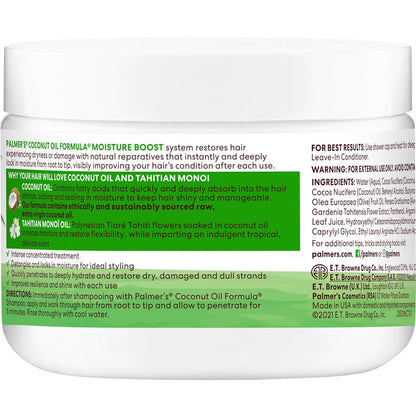 Palmer's Coconut Oil Deep Conditioner — Tropical-Scented Moisture Ritual for Your Self-Care Shower, 12 Fl Oz
