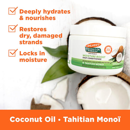 Palmer's Coconut Oil Deep Conditioner — Tropical-Scented Moisture Ritual for Your Self-Care Shower, 12 Fl Oz
