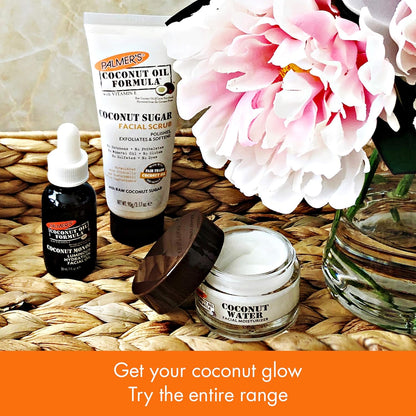 Palmer's Coconut Sugar Facial Scrub Exfoliator – Mindful Evening Skincare Ritual for Sensitive Skin, Calming Vanilla Scent for Self-Care Nights