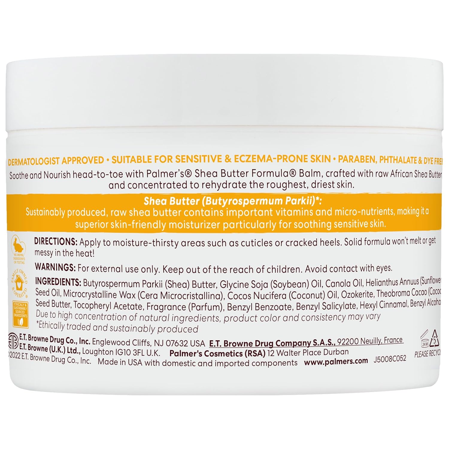 Palmer's Raw African Shea Butter Balm – Gentle Family Moisturizer for Babies, Kids, and Sensitive Skin