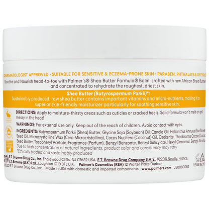 Palmer's Raw African Shea Butter Balm – Gentle Family Moisturizer for Babies, Kids, and Sensitive Skin
