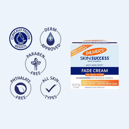 Palmer's Skin Success Anti-Dark Spot Fade Cream – Elevated Brightening Treatment for a Spa-Like Vanity, Dry Skin