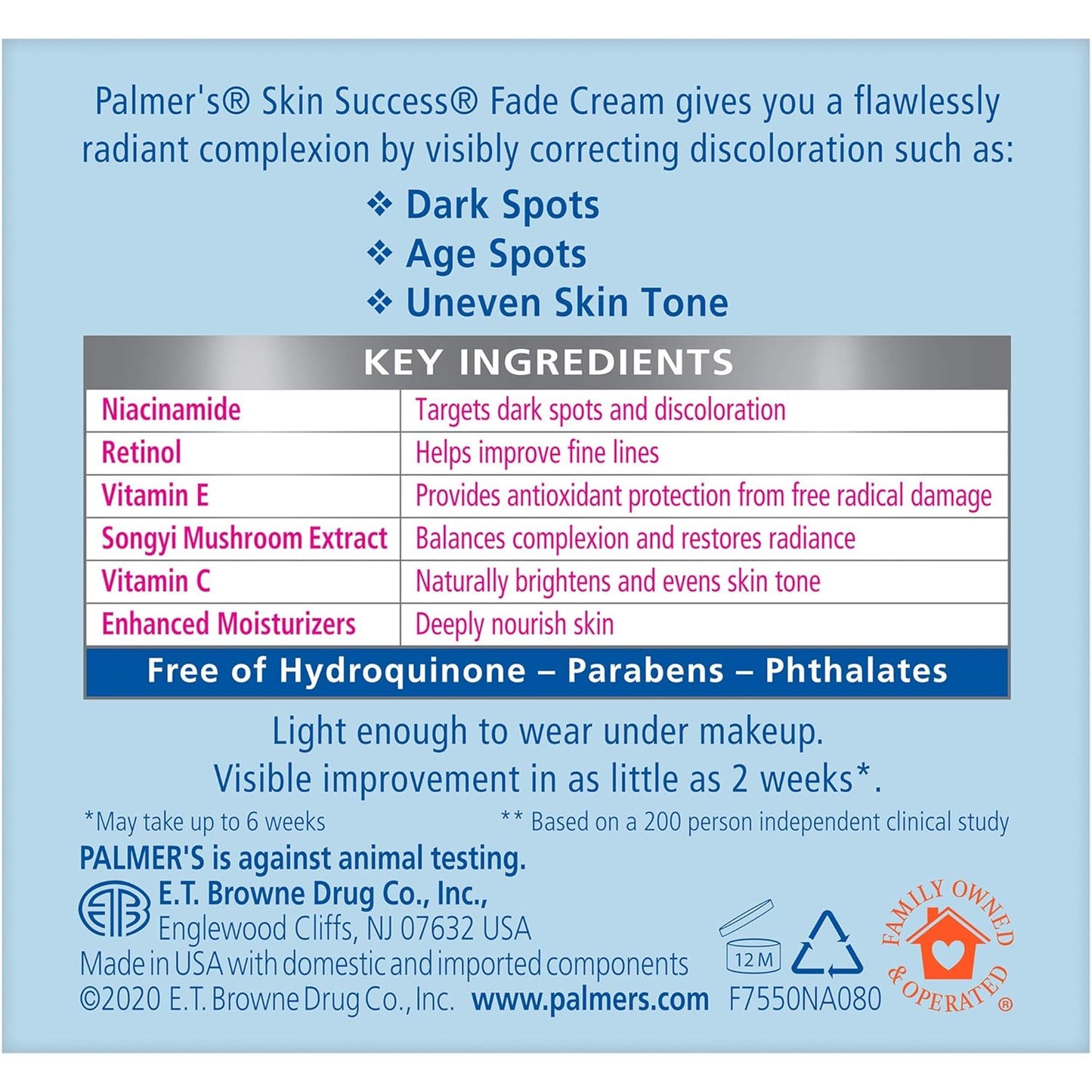 Palmer's Skin Success Fade Cream with 5% Niacinamide – Premium Dark Spot Treatment for the Elevated Vanity