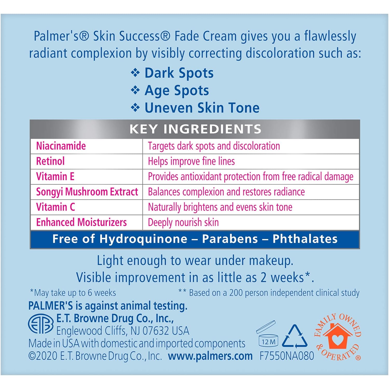Palmer's Skin Success Fade Cream with 5% Niacinamide – Premium Dark Spot Treatment for the Elevated Vanity