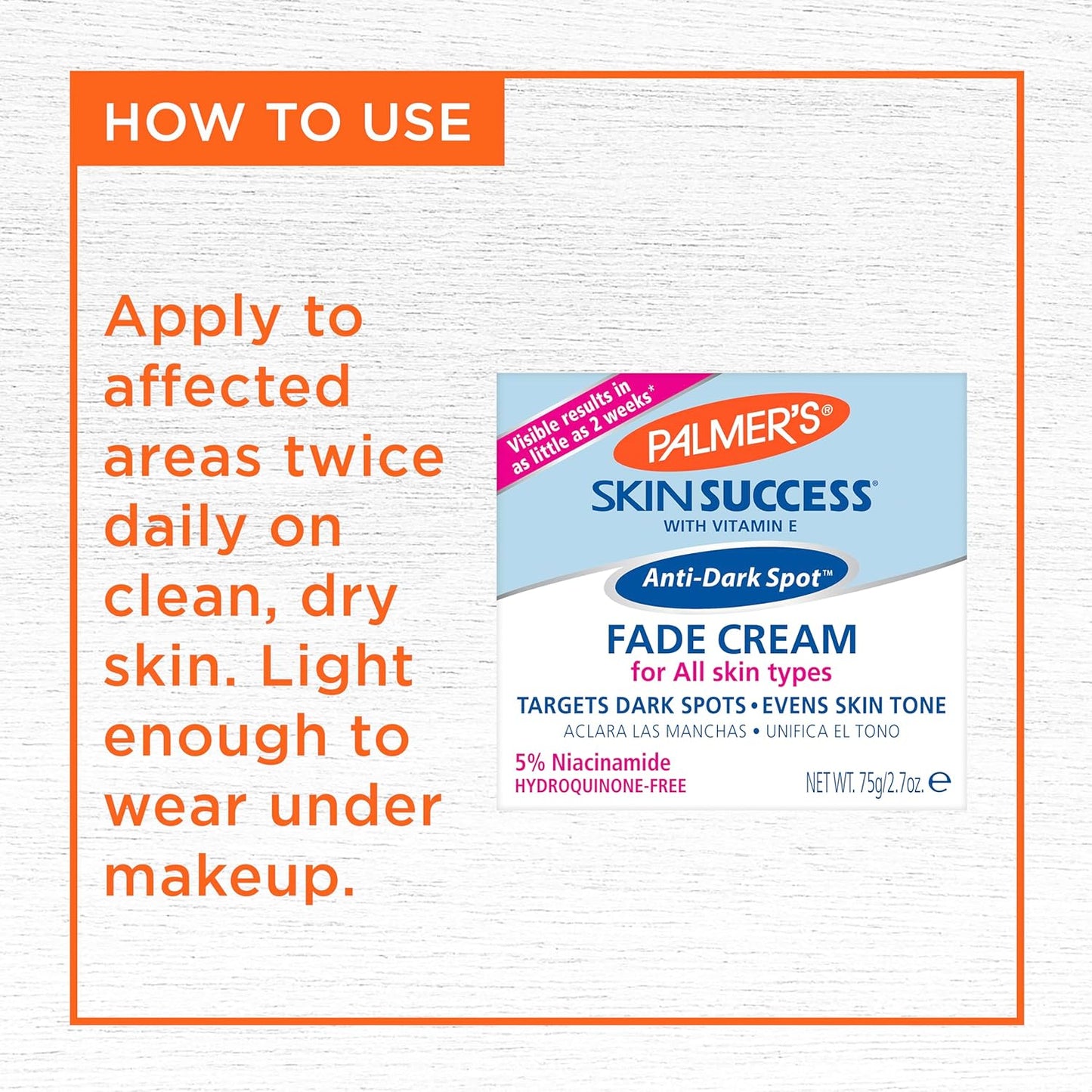 Palmer's Skin Success Fade Cream with 5% Niacinamide – Premium Dark Spot Treatment for the Elevated Vanity