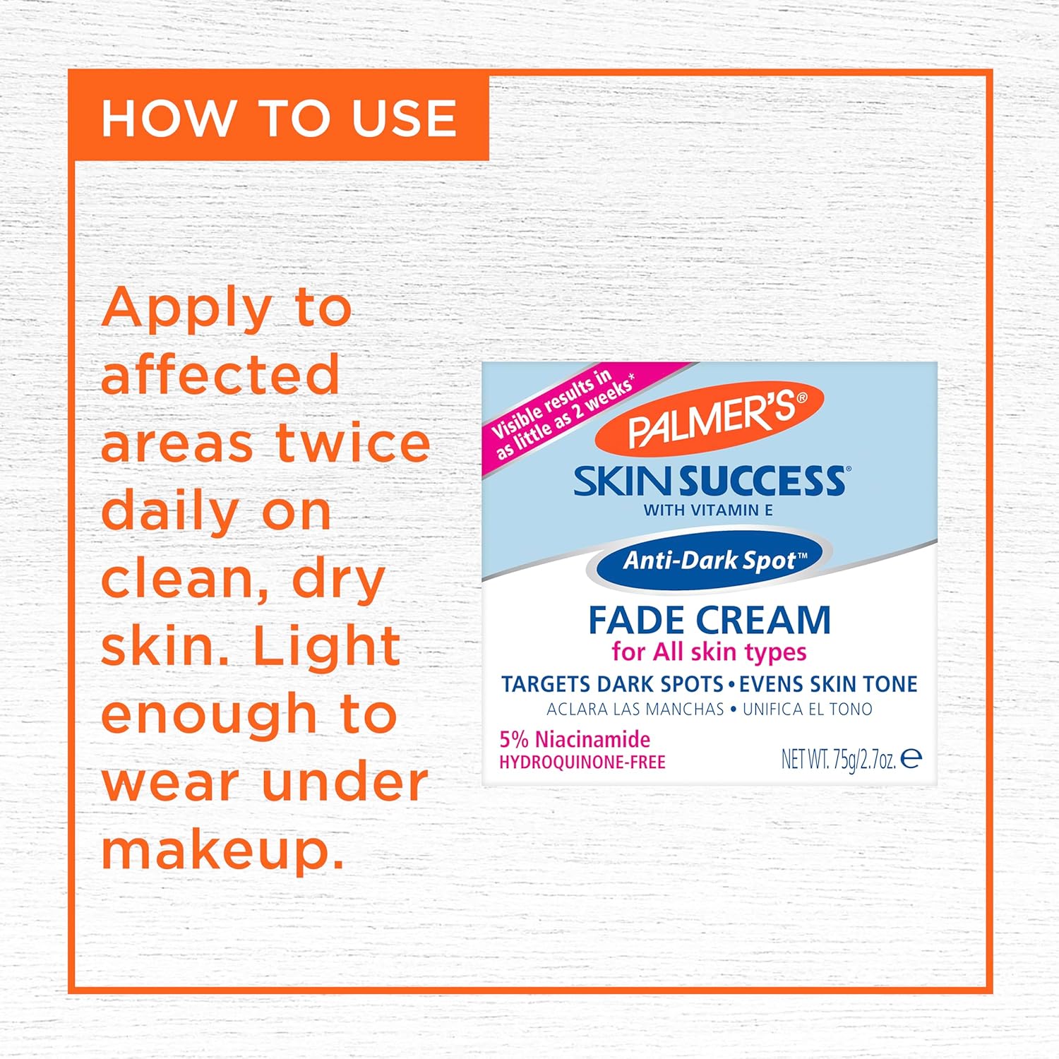 Palmer's Skin Success Fade Cream with 5% Niacinamide – Premium Dark Spot Treatment for the Elevated Vanity
