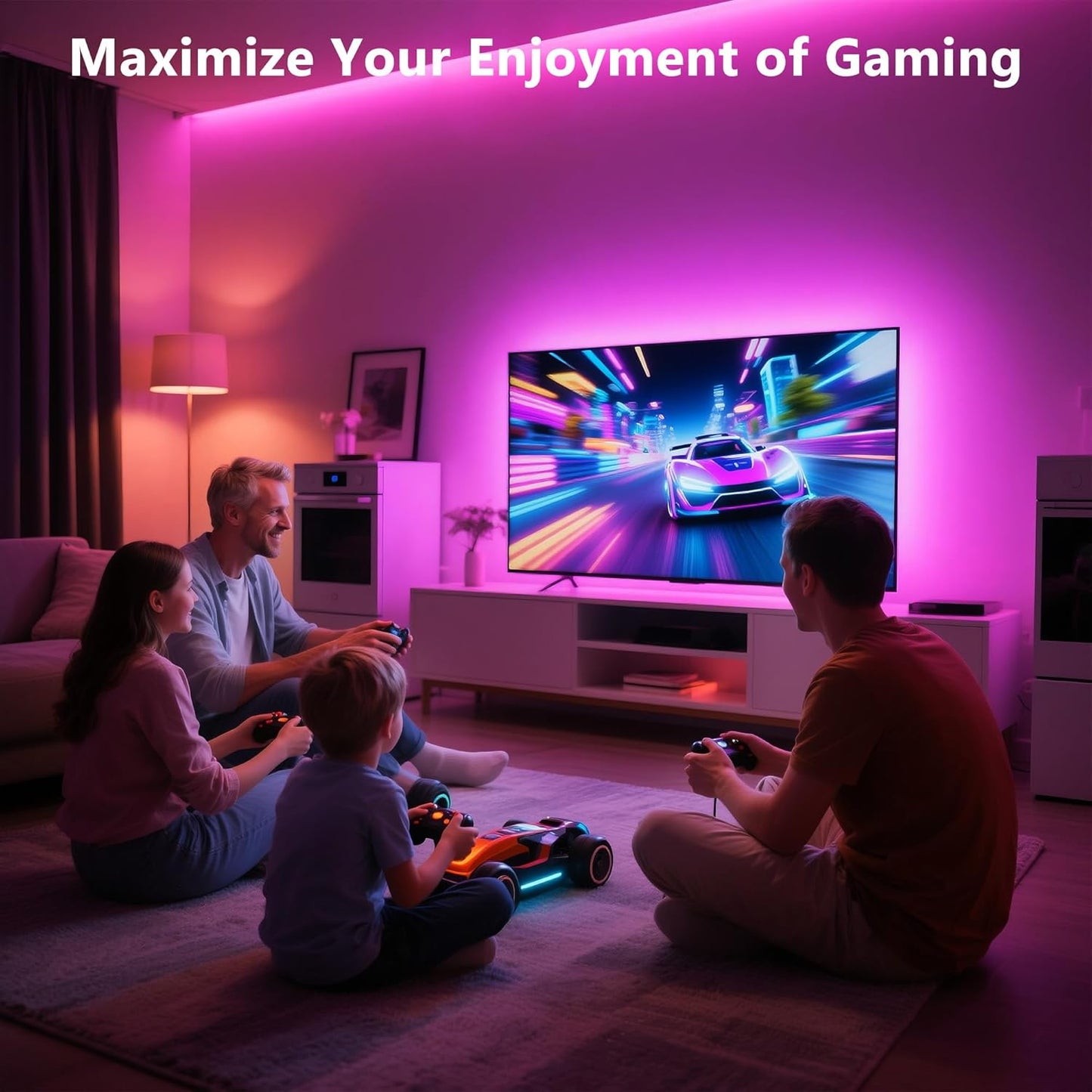 PANGTON VILLA USB TV Backlight Strip – Living Room Ambient Lighting Upgrade for 40-75in HDTVs