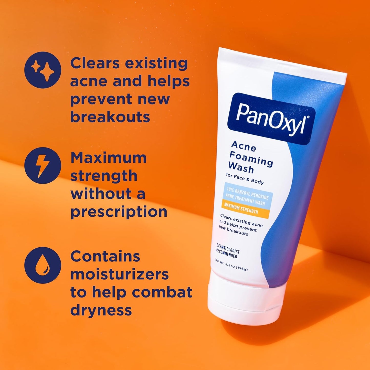 PanOxyl 10% Benzoyl Peroxide Acne Foaming Wash – Evening Self-Care Ritual for Clear, Calm Skin