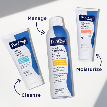 PanOxyl Acne Banishing Body Spray – Nightly Self-Care Ritual for Clearer Skin, 2% Salicylic Acid Leave-On Mist