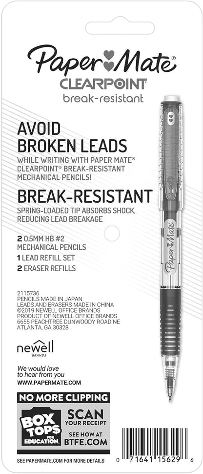 Paper Mate Clearpoint Mechanical Pencils 0.5mm HB #2 Lead Clean Refillable Design for Minimalist Desk and Intentional Workspace