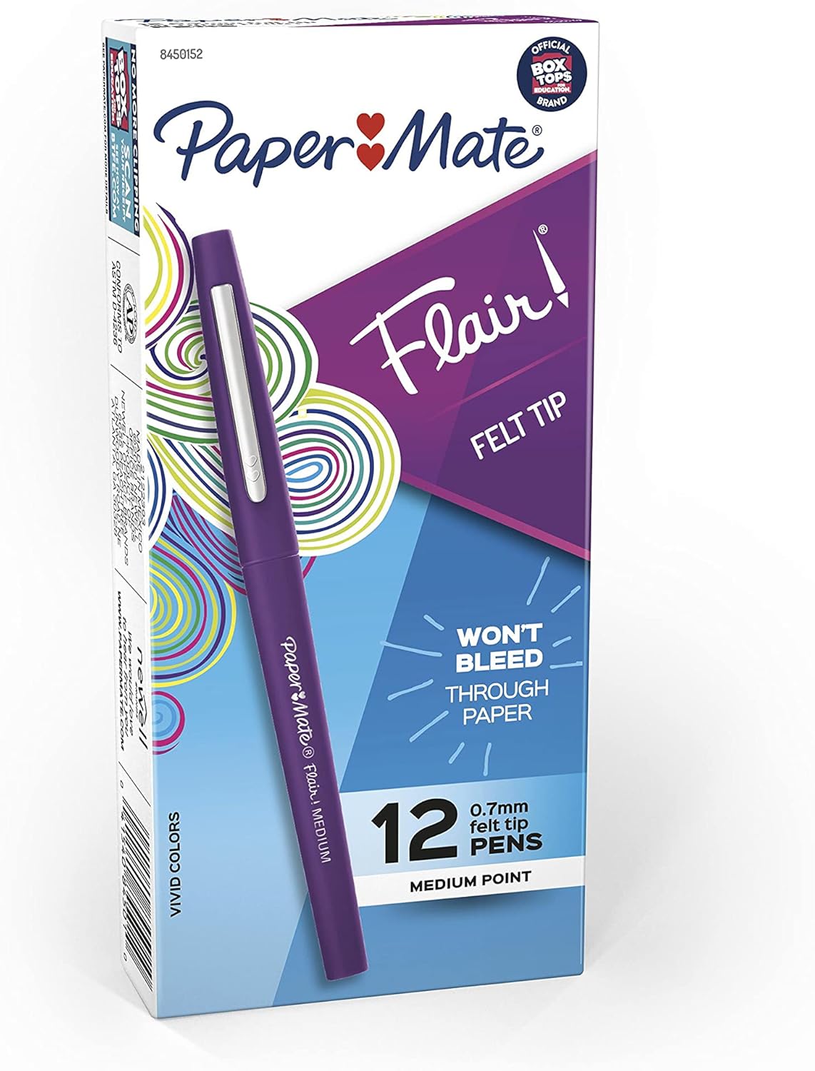 Paper Mate Flair Felt Tip Pens – Medium Point 0.7mm Purple Ink for Focused Note-Taking and Grading Sessions