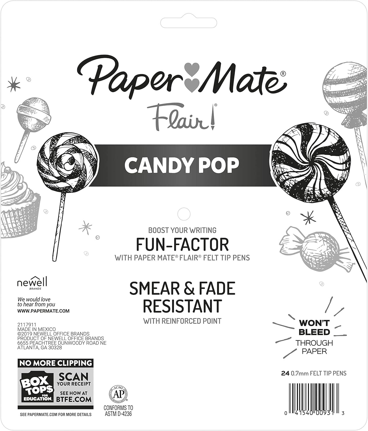 Paper Mate Flair Marker Pens – Note-Taking Essentials for Home Study Desk and Library, Smear-Resistant 24 Pack