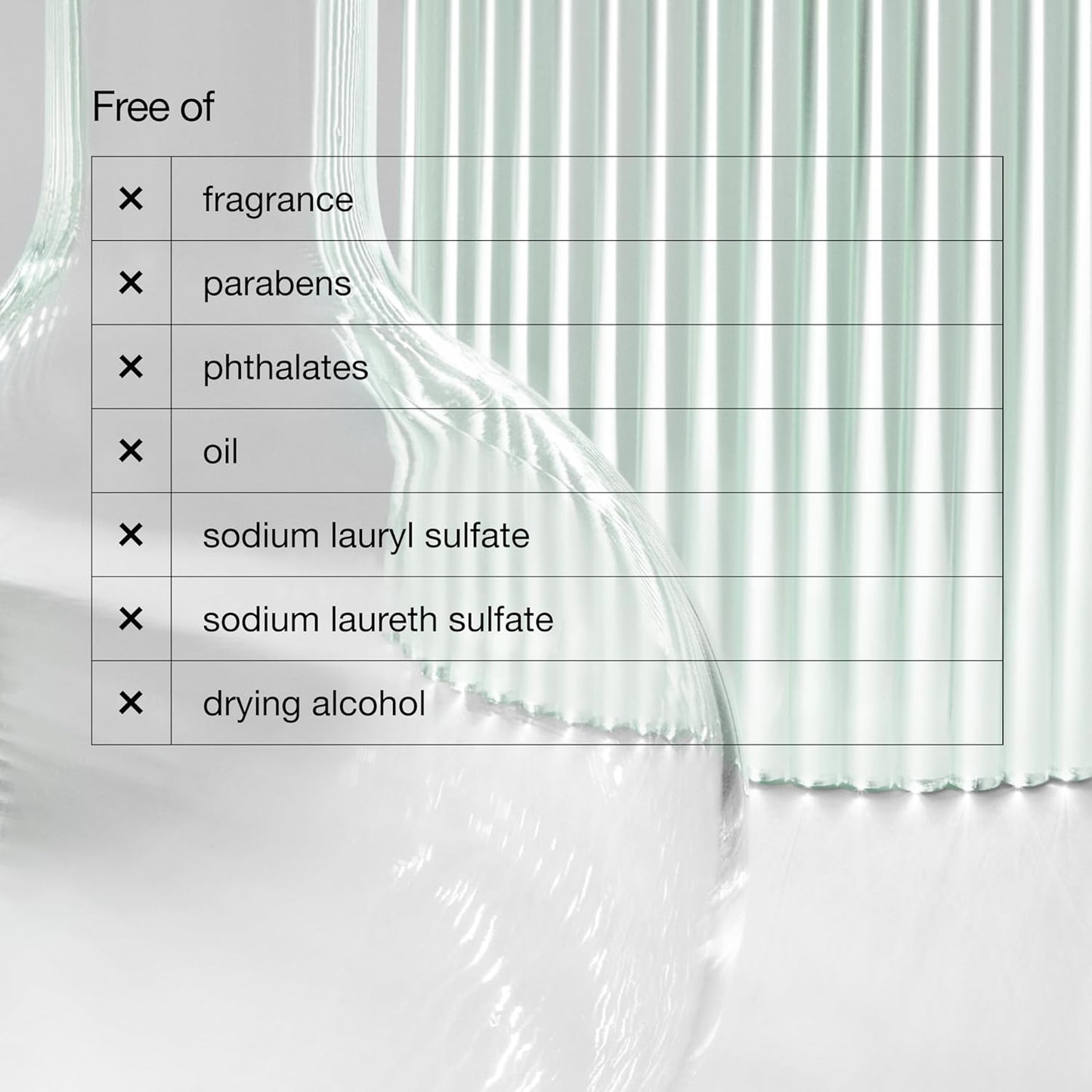 paraben-free and sulfate-free clean formulation