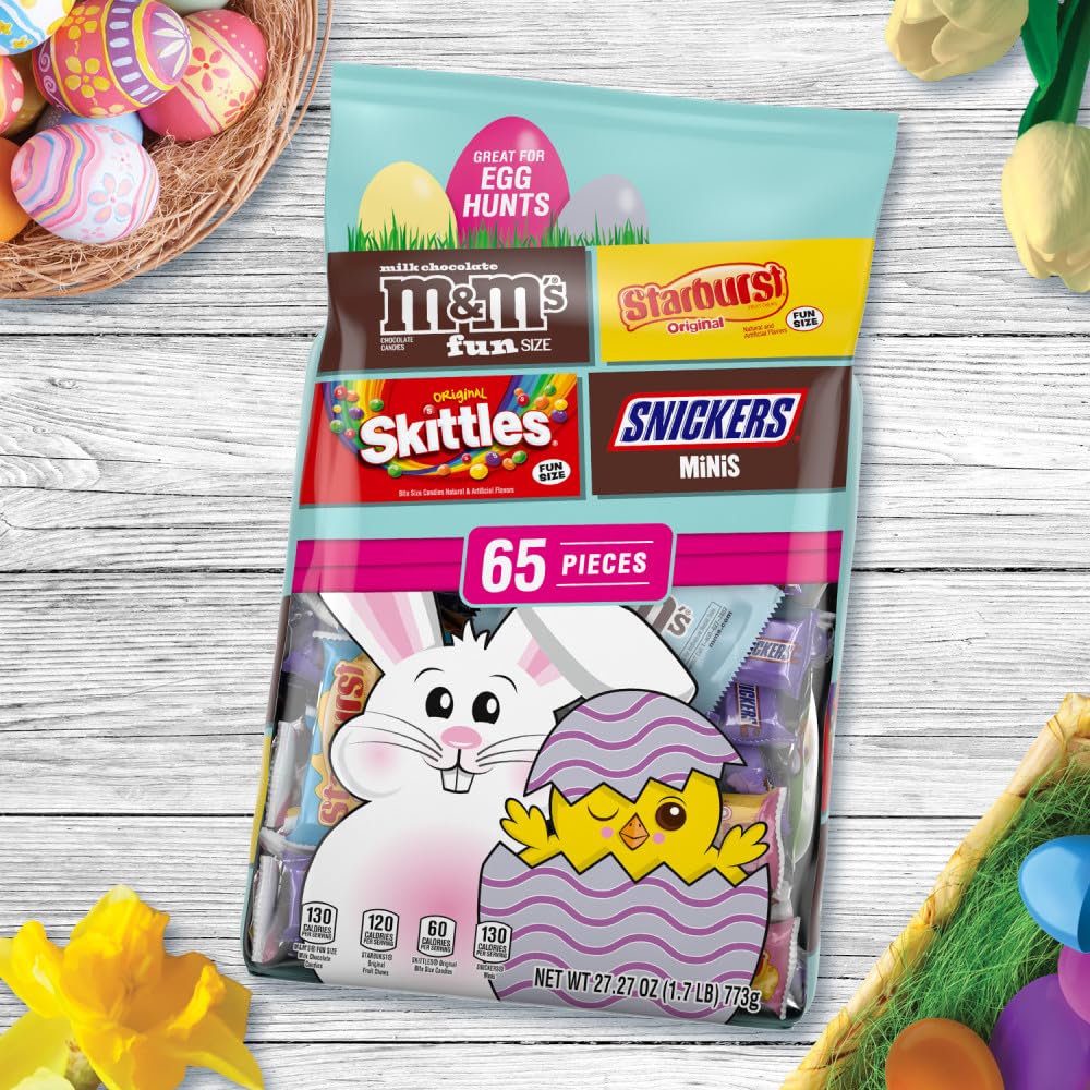 pastel-wrapped individual packs designed for easter egg stuffing and basket presentation