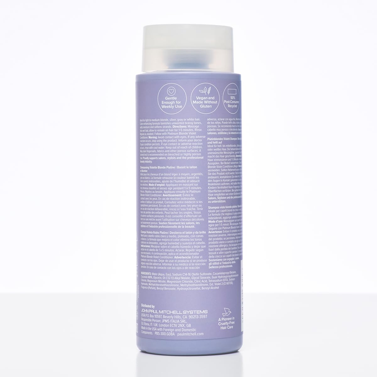 Paul Mitchell Platinum Blonde Shampoo – Premium Salon Toning Wash for Silver, Gray and Platinum Hair at Home