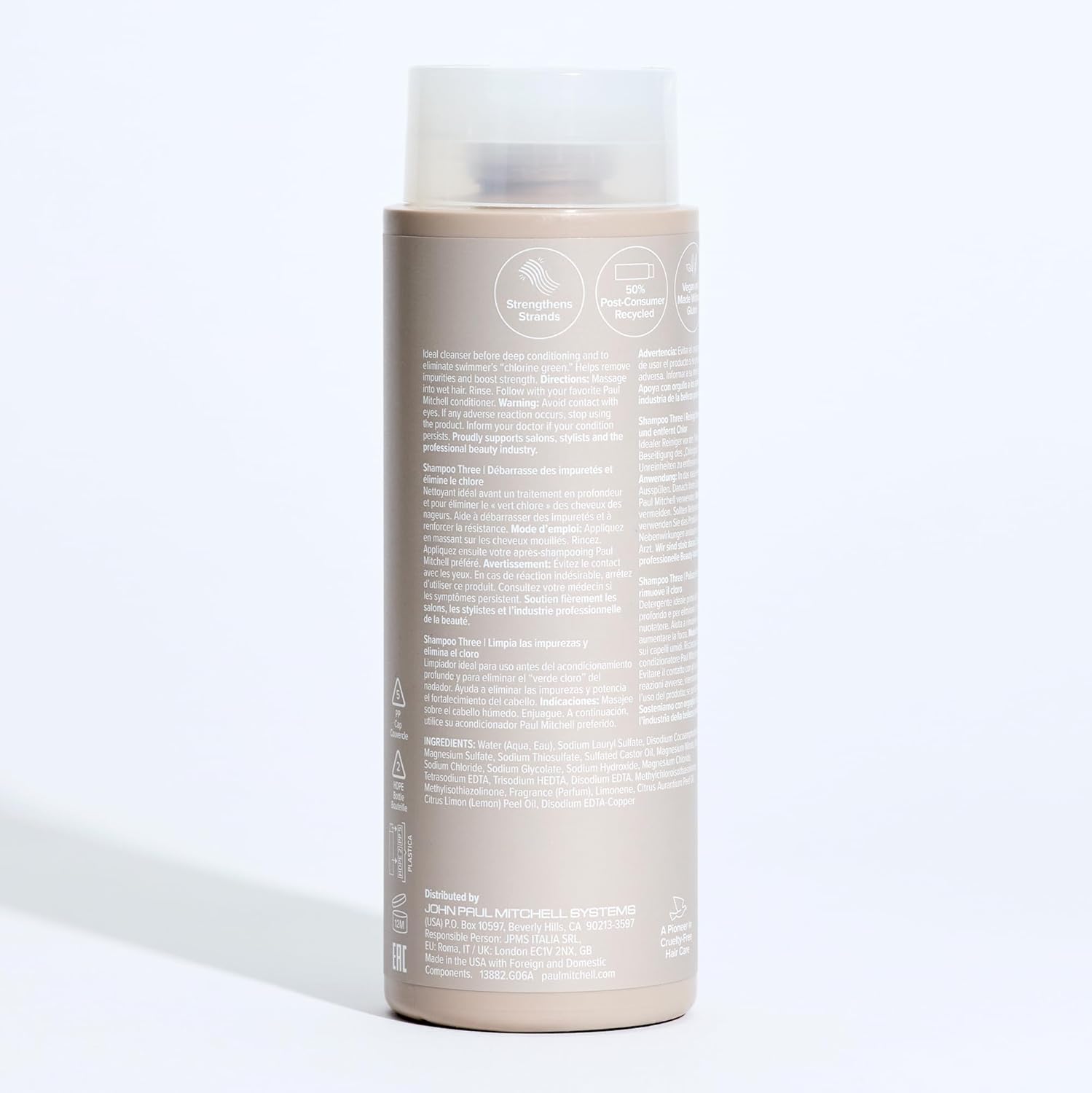 Paul Mitchell Shampoo Three Clarifying Wash – Vegan Weekly Hair Detox Ritual, Pink Grapefruit Scent for Self-Care Sundays