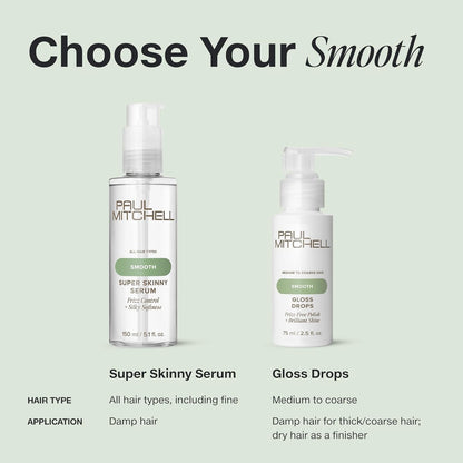 Paul Mitchell Super Skinny Serum Blowout Primer – Commuter Hair Primer for Faster Morning Routines, Humidity-Resistant Anti-Frizz Smoothing for Office-Ready Styling