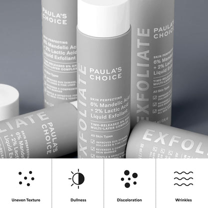 Paula's Choice 6% Mandelic + 2% Lactic Acid Exfoliant – Evening Self-Care Ritual for Sensitive Skin Glow