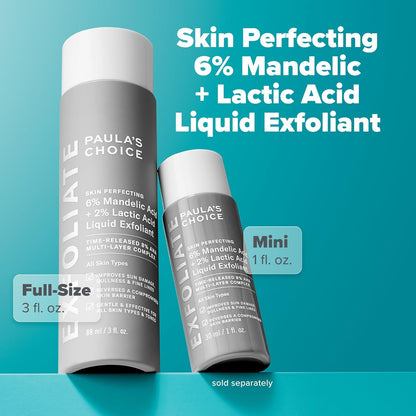 Paula's Choice 6% Mandelic + 2% Lactic Acid Exfoliant – Streamlined Vanity Essential for Discoloration