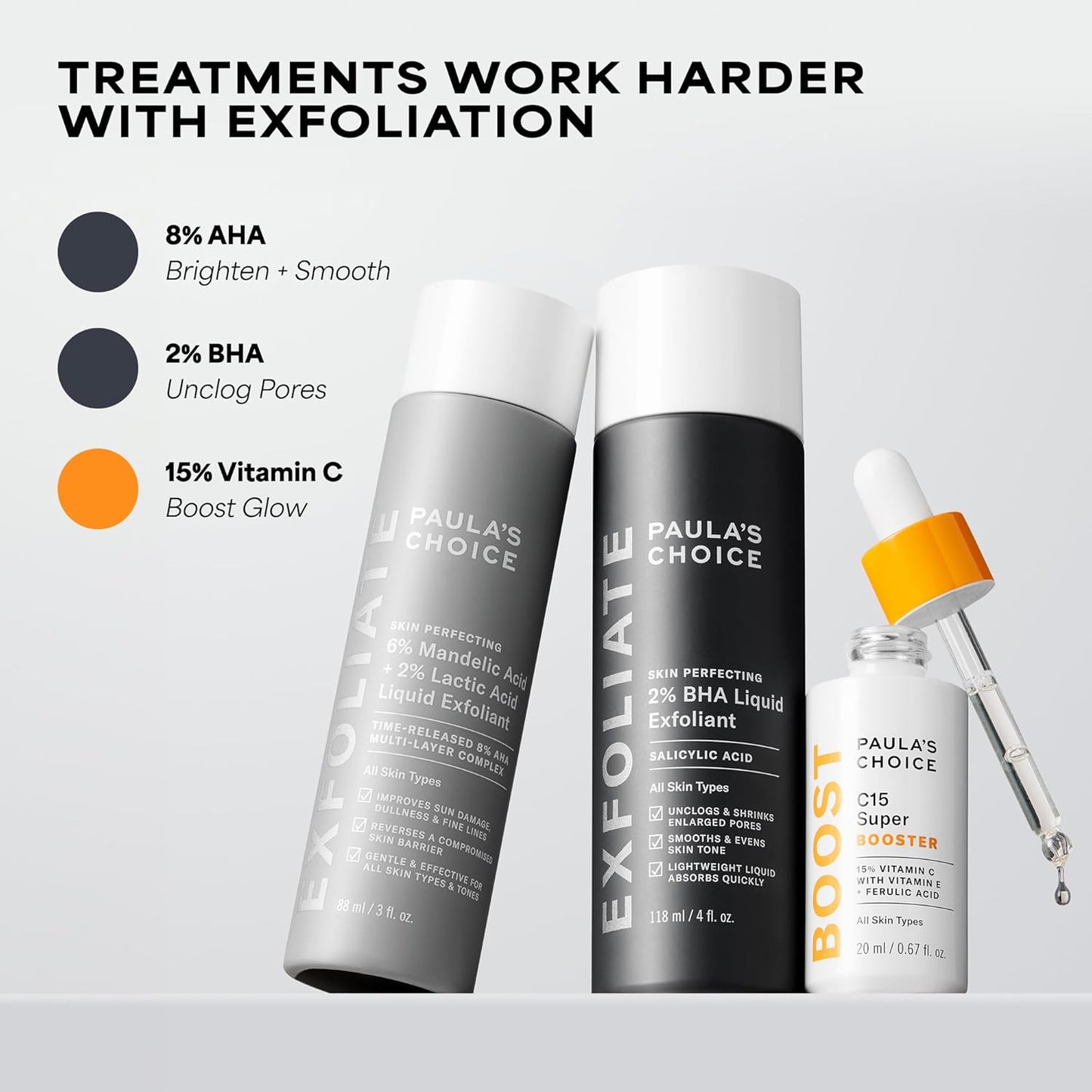 Paula's Choice BOOST C15 Super Booster 15% Vitamin C Serum – Premium Clinical Brightening Treatment for an Elevated Skincare Vanity