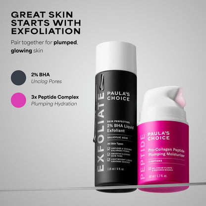 Paula's Choice Pro-Collagen Peptide Plumping Moisturizer – Nightly Anti-Aging Ritual for Fine Lines, 1.7 Fl Oz
