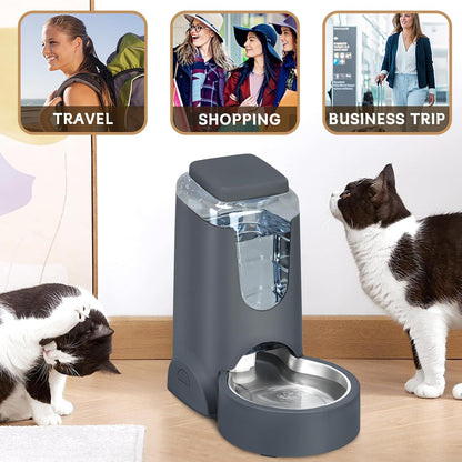 PawMate Leak-Proof Pet Water and Food Set – Reliable Garage or Utility Room Station, Spiral Valve Handles Active Pets