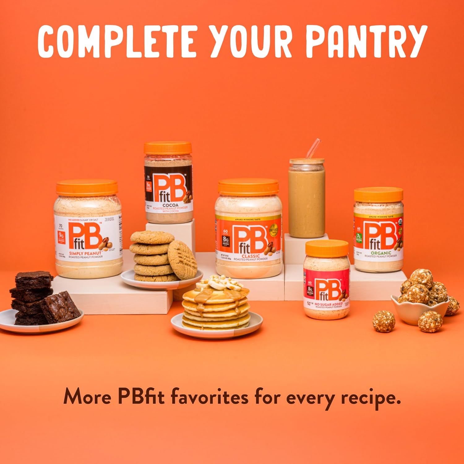 PBfit Classic Peanut Butter Powder – Allergen-Friendly Lunchbox Mix for Family Pantries, Gluten and Dairy Free