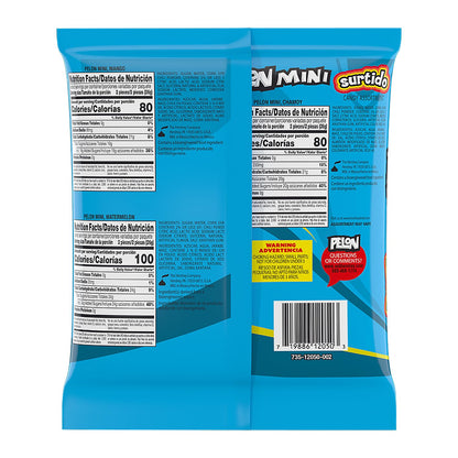 Pelon Pelo Rico Mini Squeeze Candy Pack – Mess-Free Snack for Playroom and Lunchbox, Assorted Mexican Candy 0.45 oz Bottles, Pack of 18
