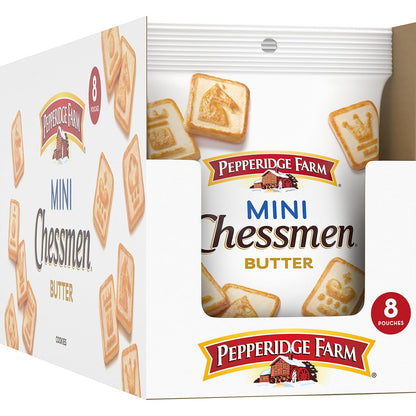 Pepperidge Farm Chessmen Minis Butter Cookies, 8 Snack Packs – Thoughtful Care Package Treat for Elderly Friends and College Students