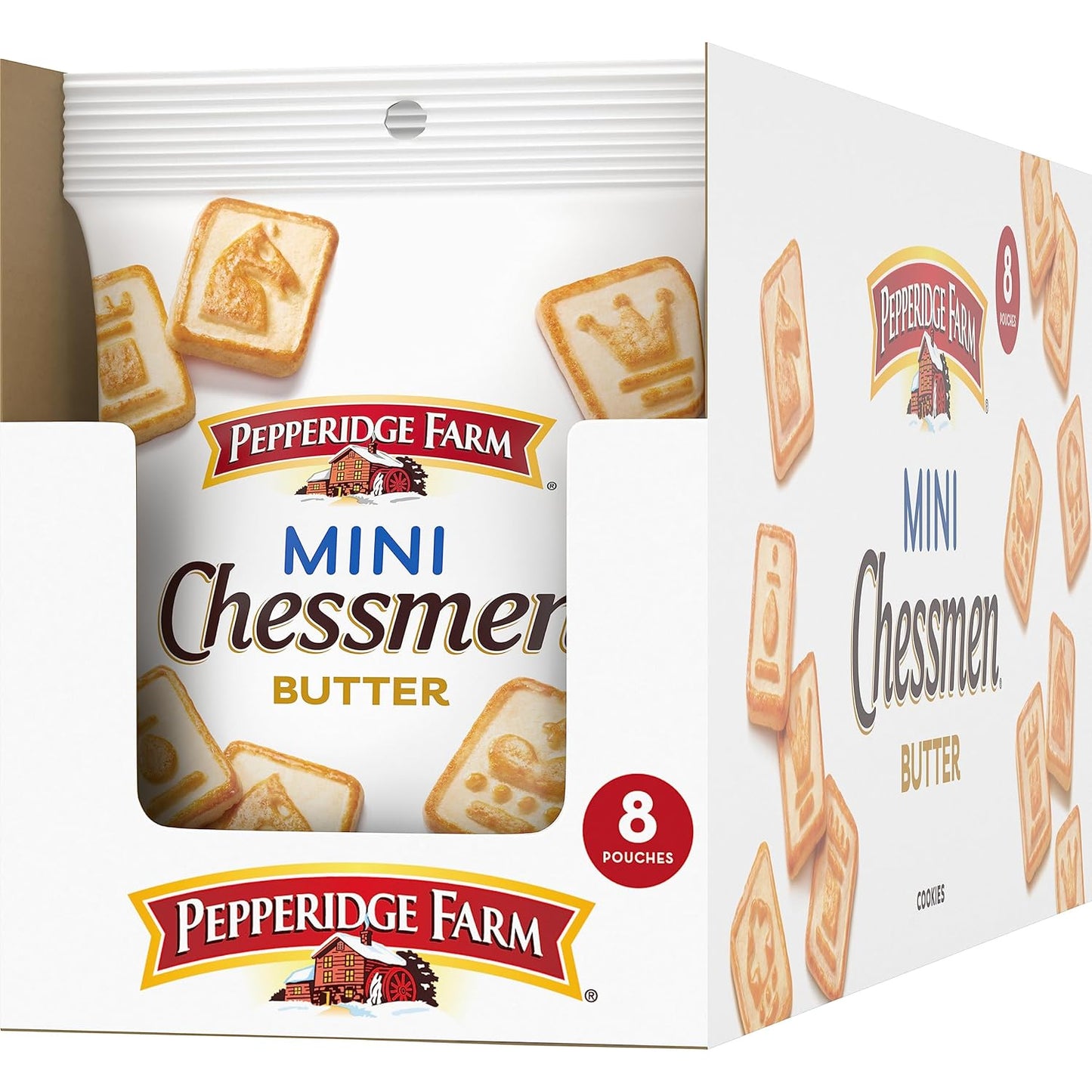 Pepperidge Farm Chessmen Minis Butter Cookies, 8 Snack Packs – Thoughtful Care Package Treat for Elderly Friends and College Students