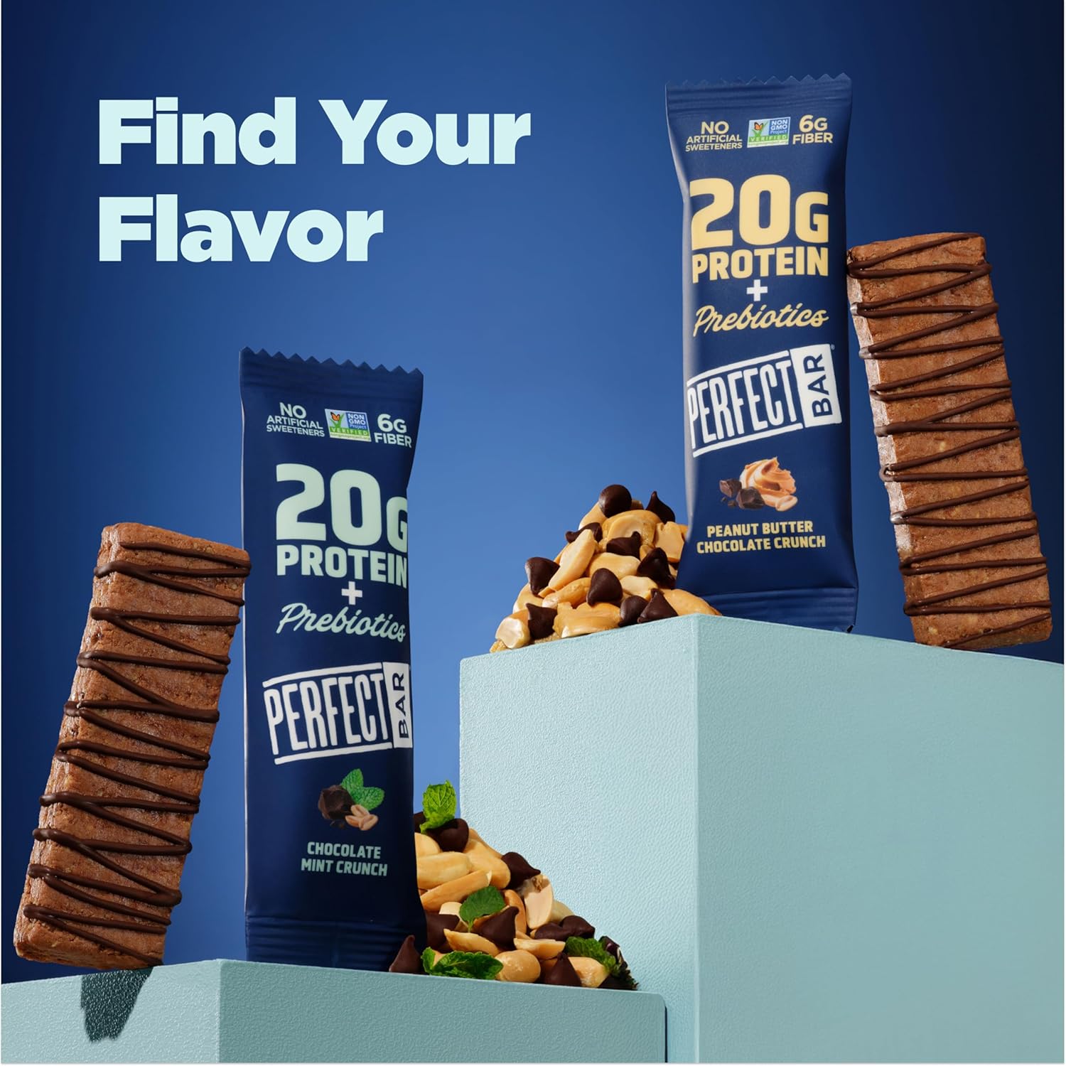 Perfect Bar Chocolate Peanut Butter Protein Bar – Office Desk Drawer Snack for Focused Professionals, 20g Sustained Protein