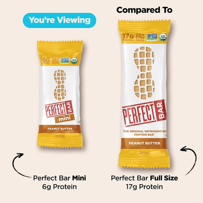 Perfect Bar Mini Peanut Butter Protein Bar – Clean Eating Snack for Wellness Routine, Whole Food Superfood Boost