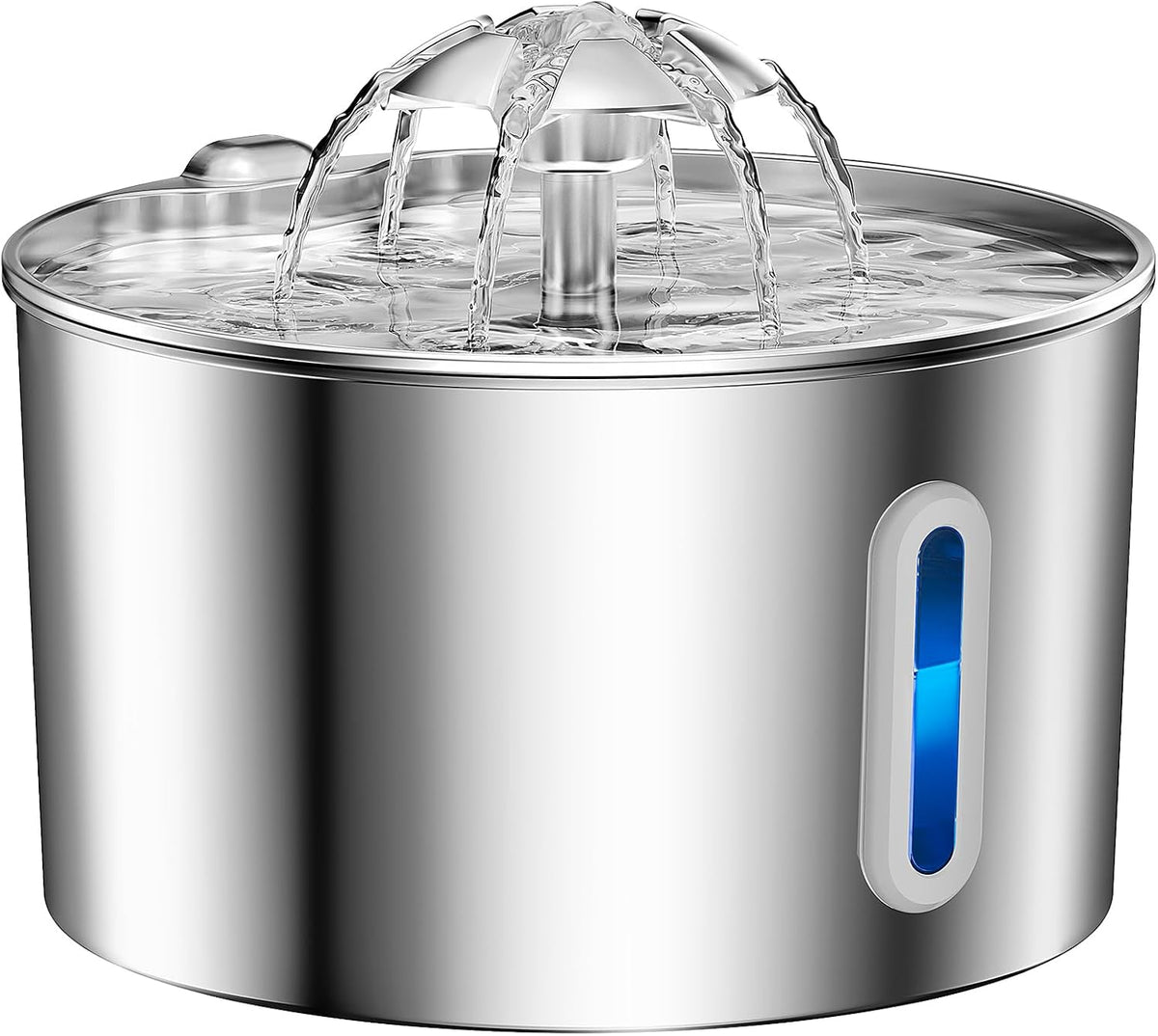 Pet Galaxy Stainless Steel Cat Fountain - Clean-Lined Hydration for Modern Kitchens, 74oz Uncluttered Design